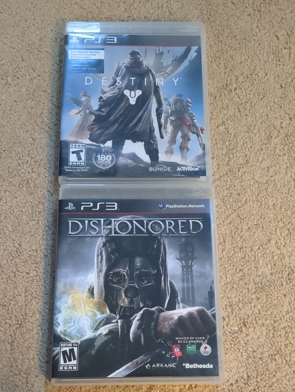 Sony PS3 Game Bundle - Blue/Black Destiny & Dishonored